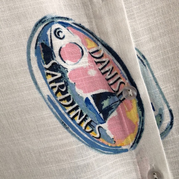 Jane & Delancey Women’s Button- Down Shirt Blouse in a SARDINE print - Picture 2 of 10